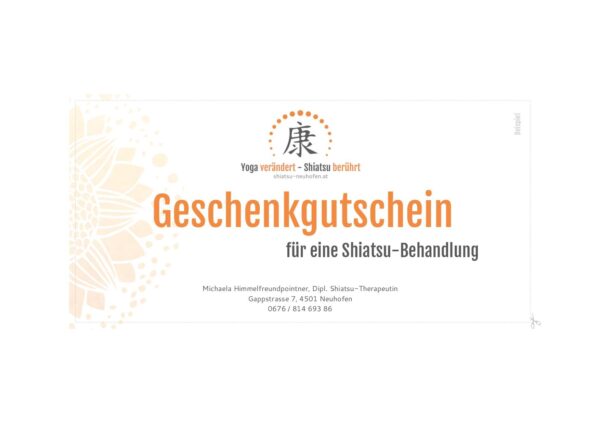 Gutschein Shiatsu-Behandlung